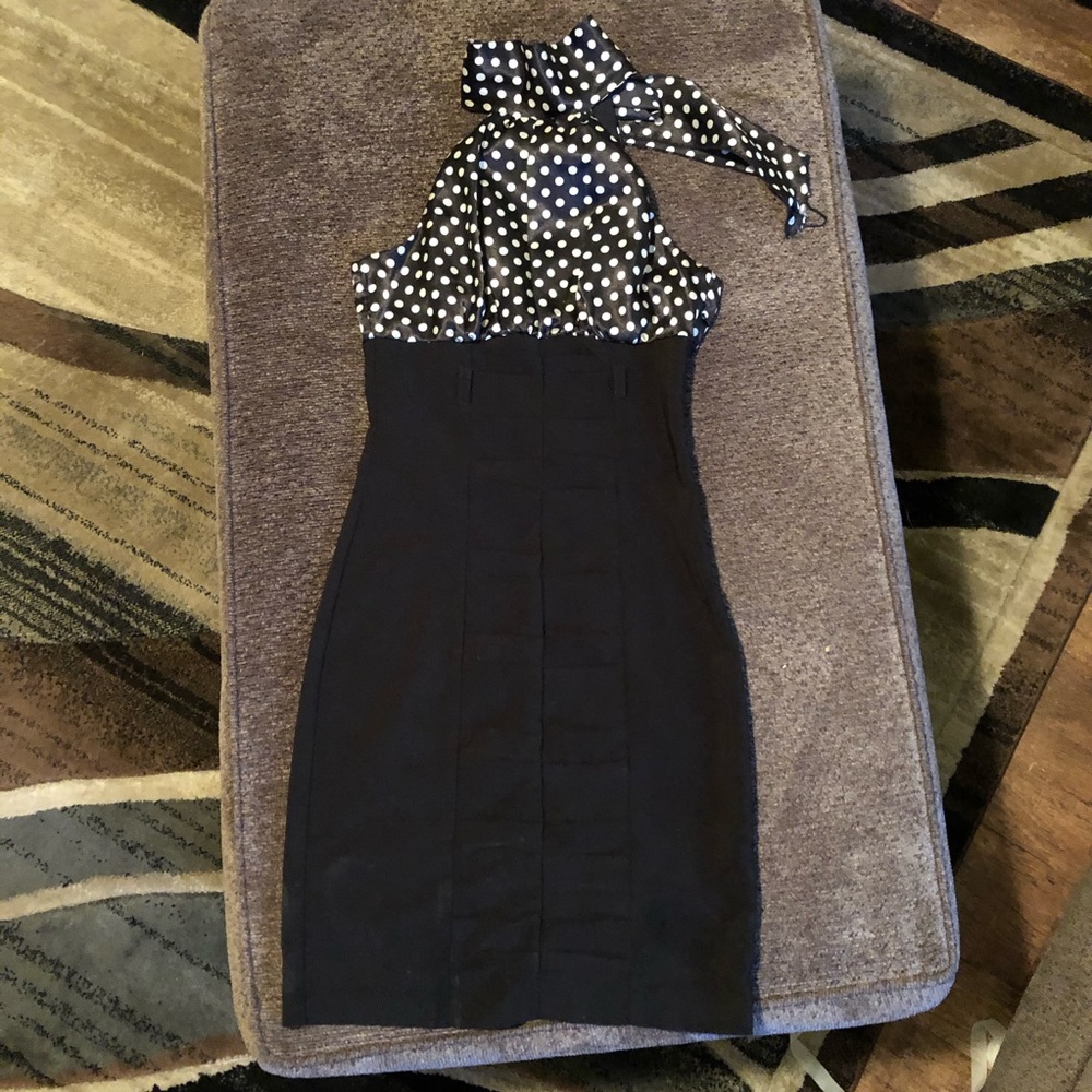 🌟 BLACK Polkadot  fitted dress